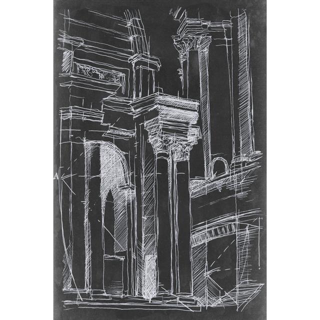 Architectural Schematic II by Ethan Harper - Wrapped Canvas Drawing Williston Forge Size: 30cm H x 20cm W x 3.8cm D on Productcaster.