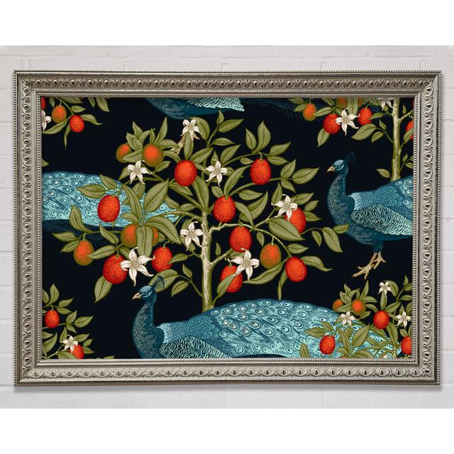 The Peacock And Orange Tree Framed Print Bright Star Size: 21cm H x 29.7cm W x 3cm D on Productcaster.