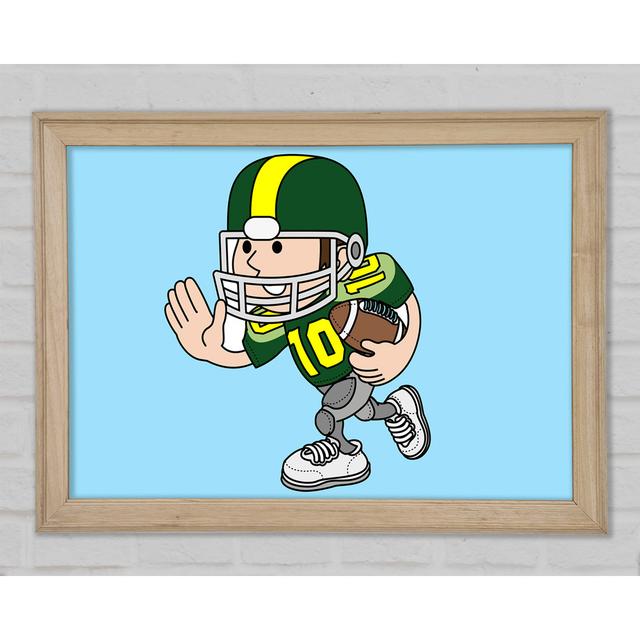 American Football Sport Player Baby Blue - Single Picture Frame Art Prints Bright Star Size: 21cm H x 29.7cm W x 1.5cm D on Productcaster.