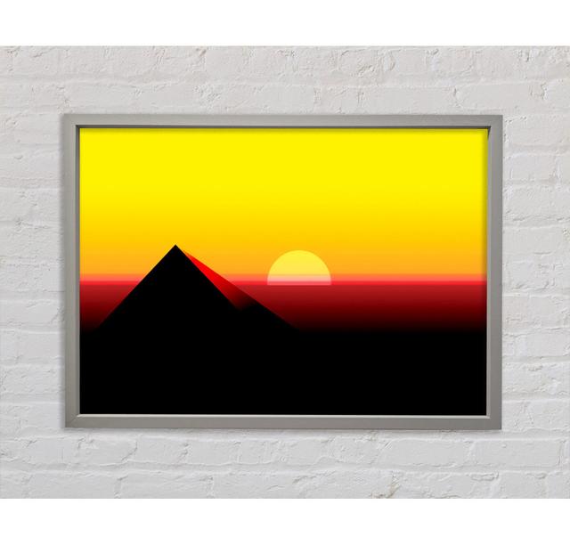 Pyramid Sunset - Print Gracie Oaks Size: 100cm H x 141.4cm W x 3.3cm D, Format: White Framed Canvas on Productcaster.