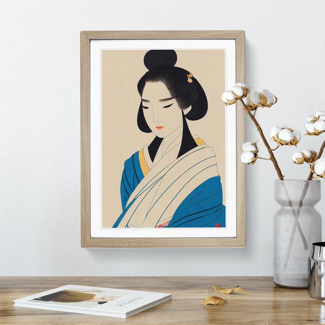 Classic Geisha No.4 - Picture Frame Graphic Art Rosdorf Park Size: 64cm H x 46cm W x 2cm D, Frame Colour: Oak on Productcaster.