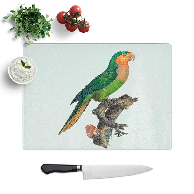 Tempered Glass Yellow-Headed Amazon Parrot by F. Levaillant Chopping Board East Urban Home Size: 39 cm W x 28.5 cm L on Productcaster.