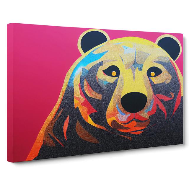 Blissful Bear - Wrapped Canvas Painting Alpen Home Size: 40cm H x 60cm W x 3cm D on Productcaster.