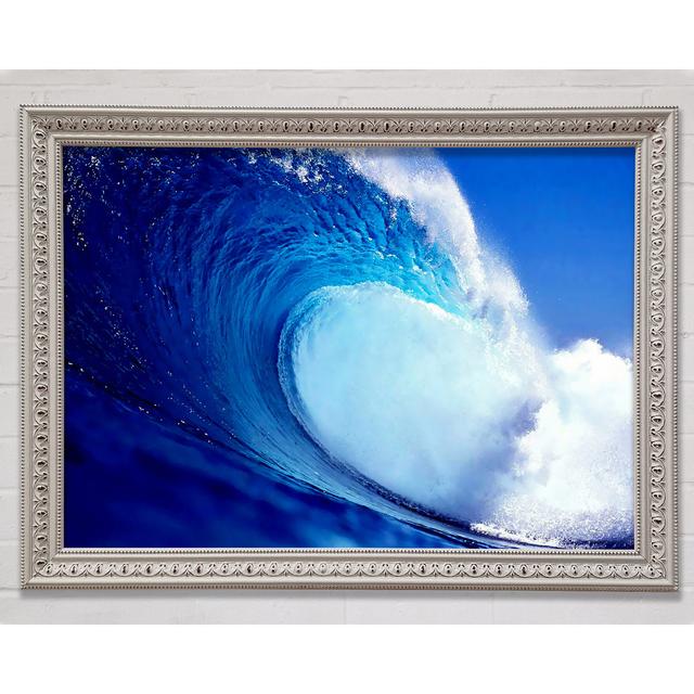 The Giant Wave Framed Print House of Hampton Size: 100cm H x 141.4cm W x 3cm D on Productcaster.