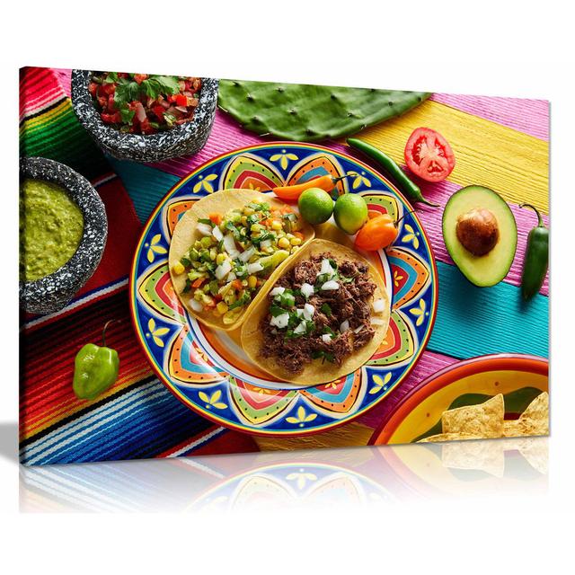 Mexican Restuarant Food Platillo Tacos Canvas Wall Art Picture Print Home Decor 17 Stories Size: 61cm H x 91cm W on Productcaster.