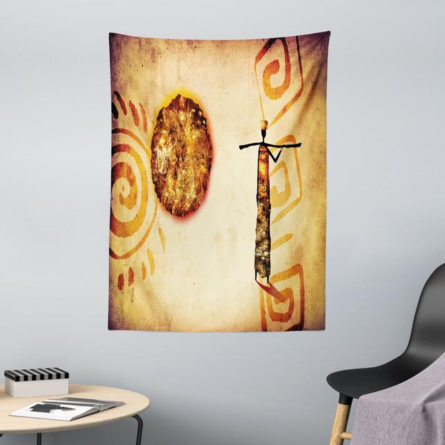 Tapestry, Brown Tribe Art, Brown Tan East Urban Home Maße: 150 cm H x 110 cm B on Productcaster.