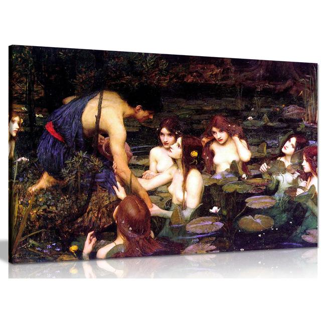 Hylas And The Nymphs John William Waterhouse Canvas Wall Art Picture Print Panther Print Size: 61cm H x 91cm W on Productcaster.