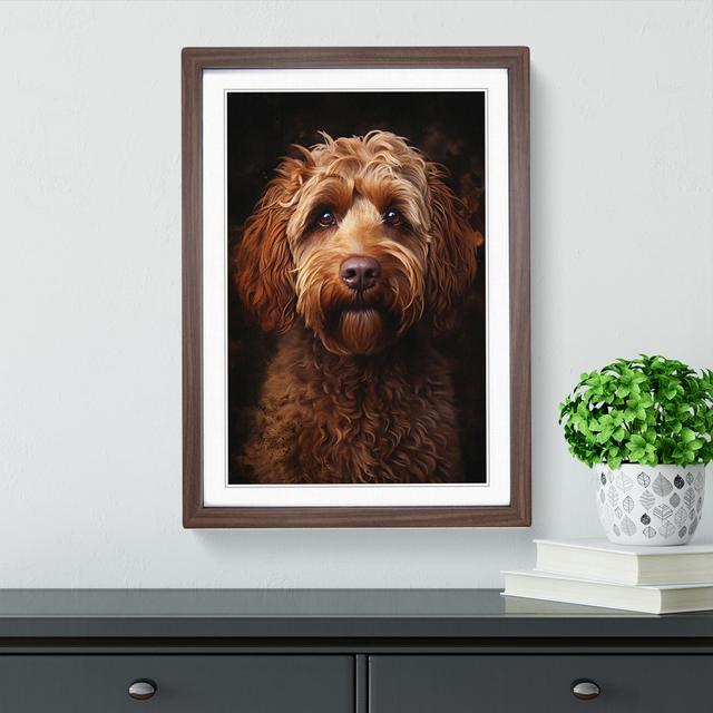 Labradoodle Digital - Single Picture Frame Print on Wood Marlow Home Co. Size: 34cm H x 25cm W x 2cm D, Format: Walnut Framed on Productcaster.