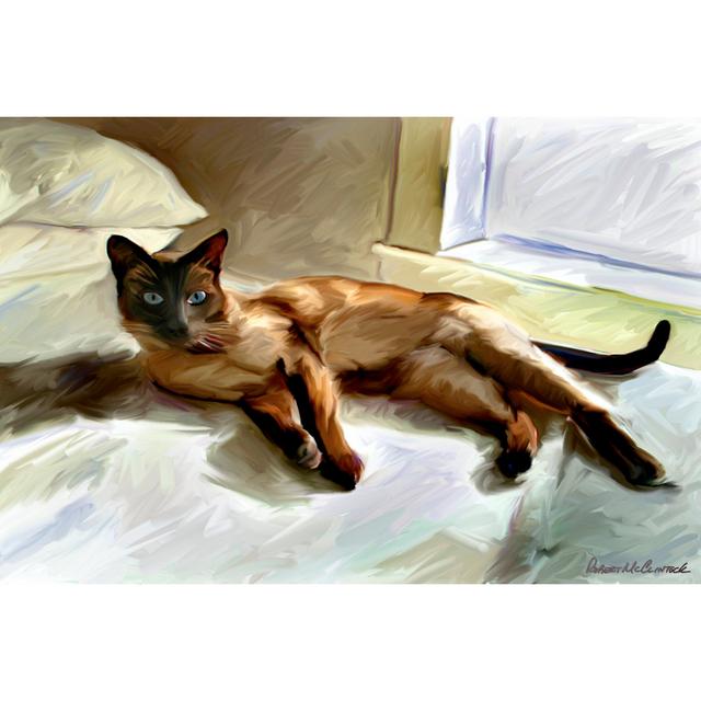 Siamese - Wrapped Canvas Painting Rosalind Wheeler Size: 51cm H x 76cm W x 3.8cm D on Productcaster.