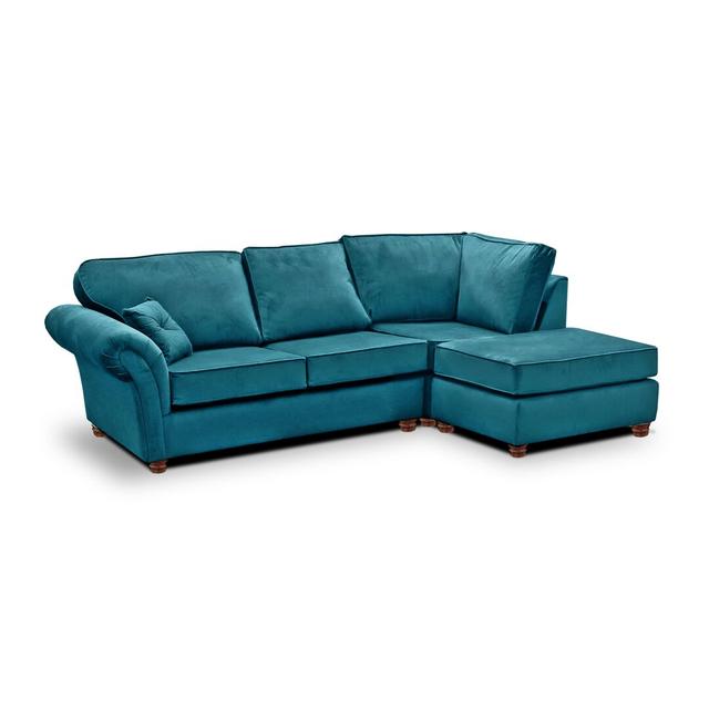 Modulares Ecksofa Lila Mercer41 Polsterfarbe: Blaugrün, Ausrichtung: Rechts ausgerichtet on Productcaster.