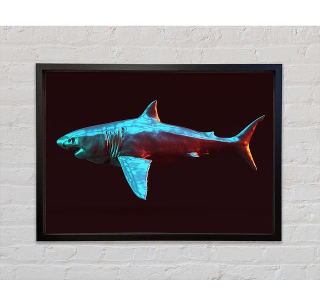 Shark in the Deep Sea Highland Dunes Format: Black Framed Canvas, Size: 59.7cm H x 84.1cm W x 3.3cm D on Productcaster.