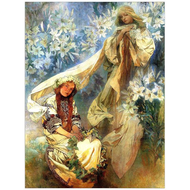 'Madonna Of The Lilies' by Mucha Graphic Art East Urban Home on Productcaster.