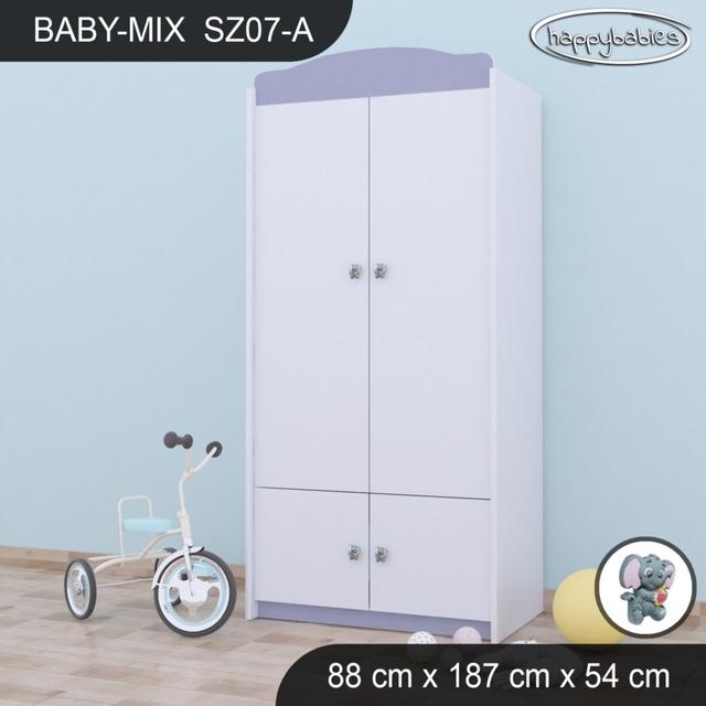 Baby 4 Door Wardrobe Happy Babies Colour: Grey on Productcaster.