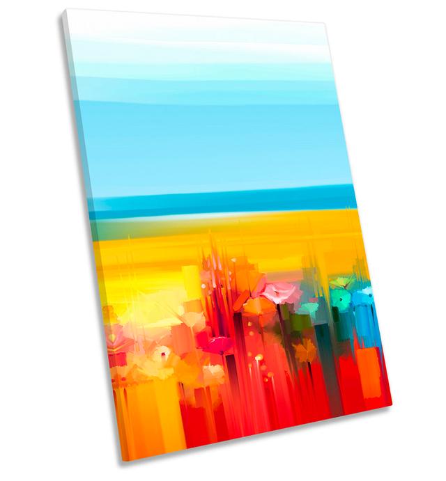 Abstract Multi Colour Floral - Wrapped Canvas Graphic Art Metro Lane Size: 121.9cm H x 81.3cm W x 4cm D on Productcaster.