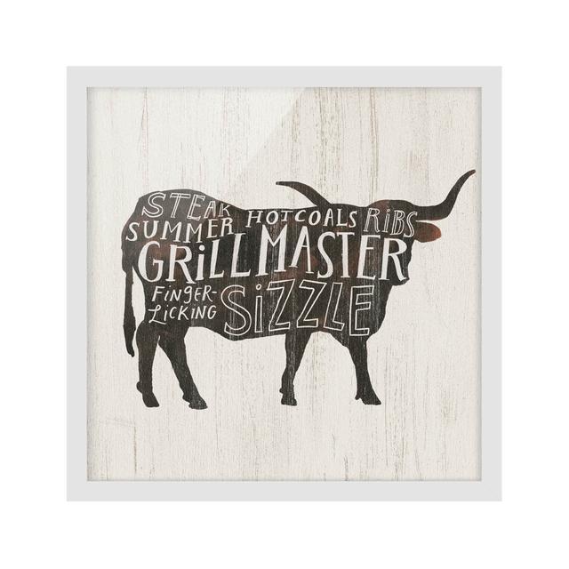 Picture With Frame - Farm BBQ - Beef - Square 1:1 Maturi Frame Option: White Framed, Size: 70cm H x 70cm W x 2cm D on Productcaster.