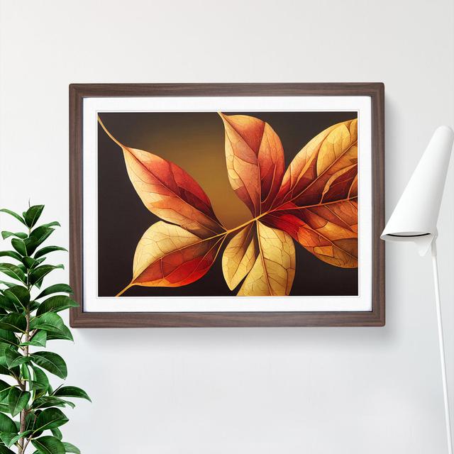 Showstopping Autumn Leaf - Picture Frame Graphic Art 17 Stories Size: 34cm H x 46cm W x 2cm D, Frame Colour: Walnut on Productcaster.