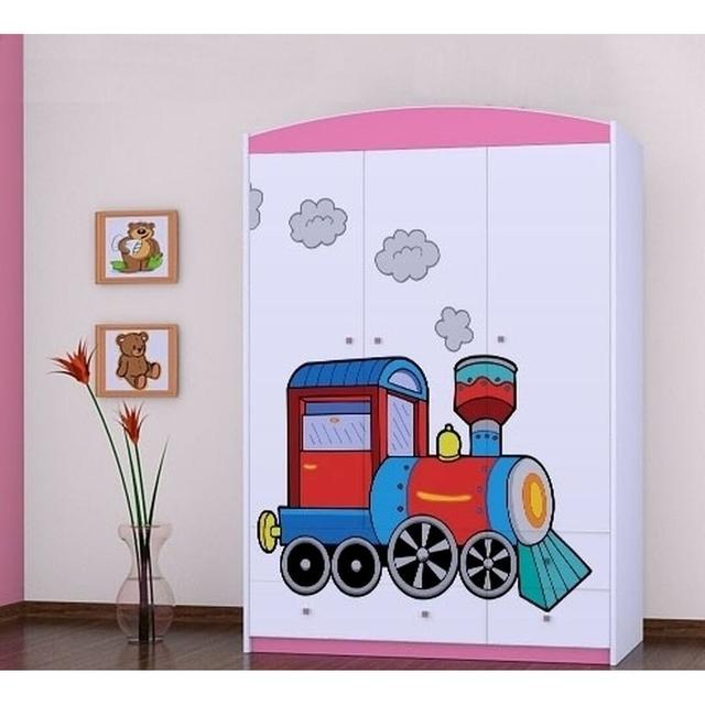 Buster 3 Door Wardrobe Isabelle & Max Colour: Pink on Productcaster.