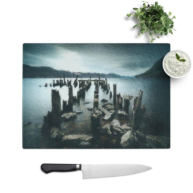 Tempered Glass Remains of a Jetty in Loch Ness Chopping Board East Urban Home Size: 28.5 cm W x 20 cm L on Productcaster.