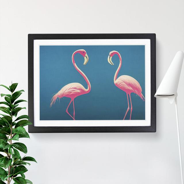 Dreamlike Flamingos - Single Picture Frame Print 17 Stories Size: 25cm H x 34cm W, Frame Colour: Black on Productcaster.