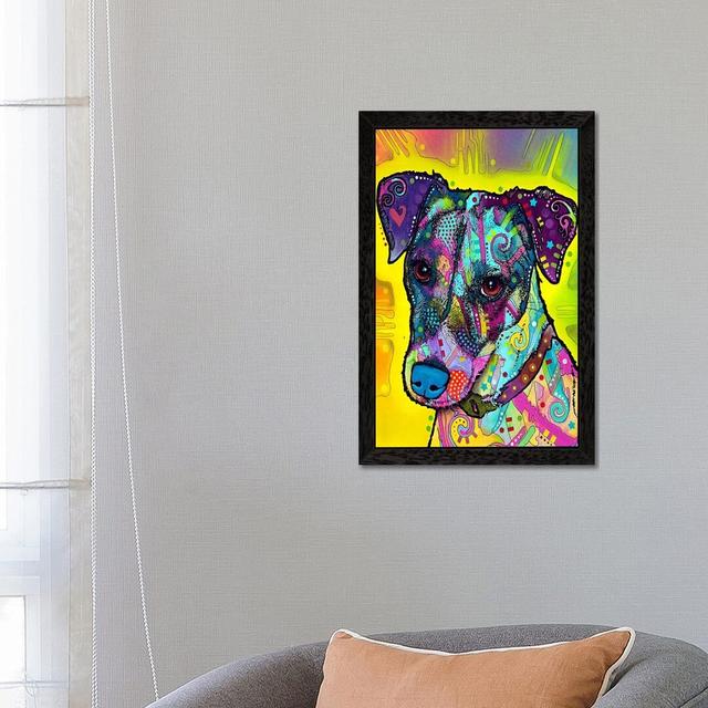 Jack Russell by Dean Russo - Print on Canvas East Urban Home Size: 102cm H x 66cm W x 4cm D, Frame Option: Black Framed on Productcaster.