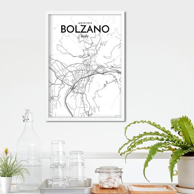 Bolzano City Map In Tones - No Frame Print Borough Wharf Size: 27.6cm H x 19.7cm W x 0.05cm D on Productcaster.