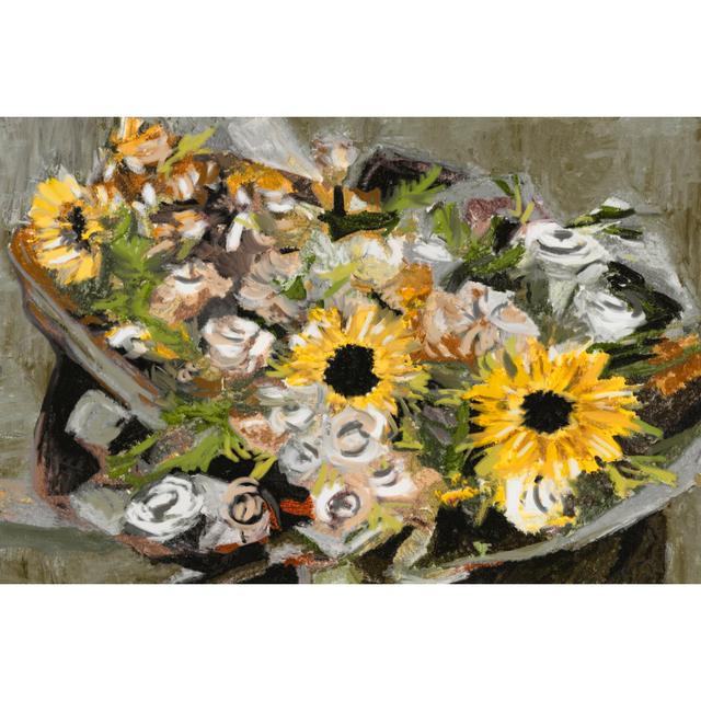 Sunflower Bouquet III - Wrapped Canvas Painting August Grove Size: 81cm H x 122cm W x 3.8cm D on Productcaster.