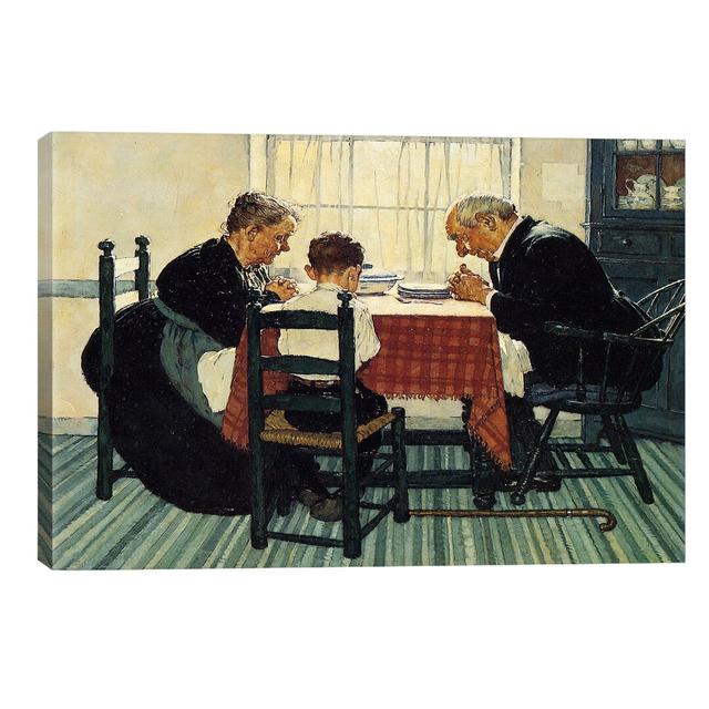 Family Grace (Pray) by Norman Rockwell - Painting Print on Canvas East Urban Home Size: 45.72cm H x 66.04cm W x 3.81cm D, Frame Option: No Frame on Productcaster.