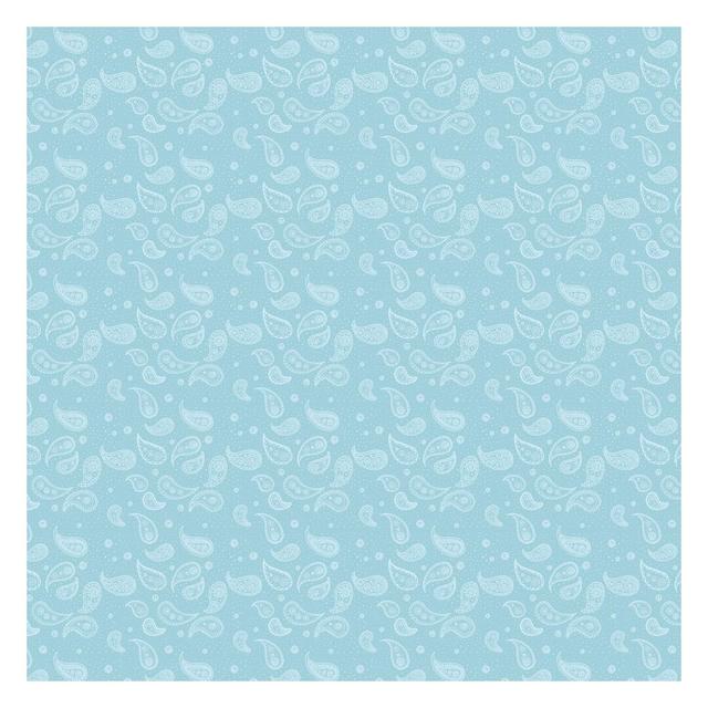 Delicate Paisley Pattern 2.88m x 2.88m Embossed Matt Peel & Stick Wall Mural East Urban Home Colour: Turquoise on Productcaster.