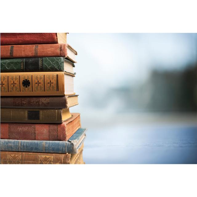 Books Heap - Wrapped Canvas Photograph Ebern Designs Size: 30cm H x 46cm W x 3.8cm D on Productcaster.