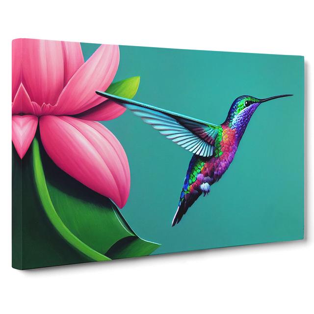 Timeless Floral Hummingbird - Wrapped Canvas Print ClassicLiving Size: 35cm H x 50cm W x 3cm D on Productcaster.