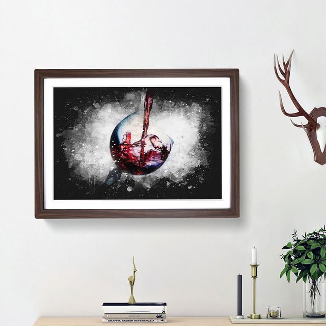 Tilted Wine Glass - Picture Frame Graphic Art Print East Urban Home Frame Option: Walnut Framed, Size: 45cm H x 63cm W x 2cm D on Productcaster.