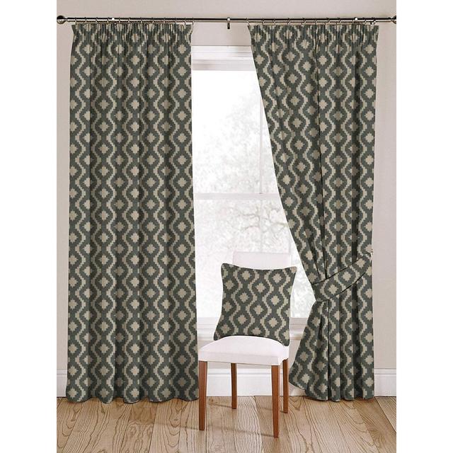 Zipporah Arizona Cotton Eyelet Blackout Thermal Curtains (Set of 2) Natur Pur Colour: Green, Panel Size: Width 167 x Drop 182cm on Productcaster.