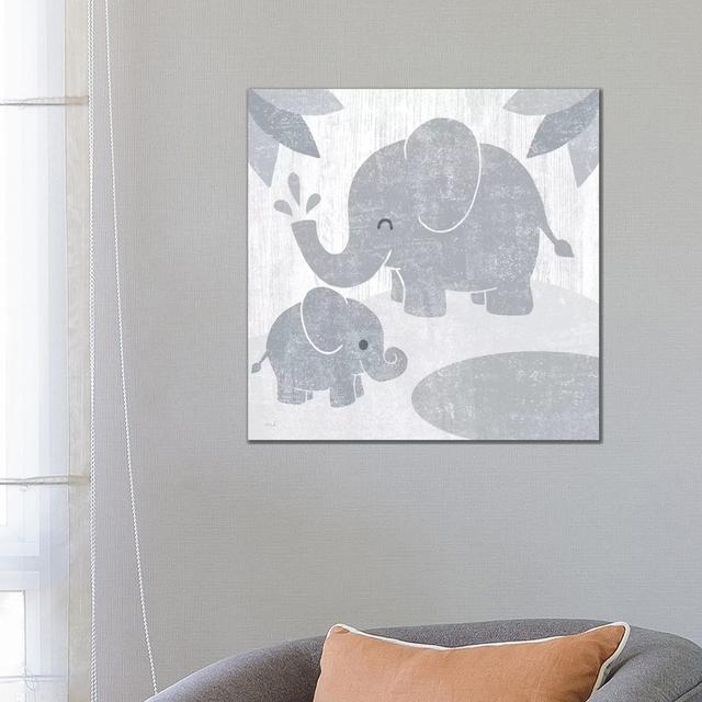 Safari Fun Elephant Grey No Border by Moira Hershey - Wrapped Canvas Print Isabelle & Max Size: 66.04cm H x 66.04cm W x 1.9cm D on Productcaster.