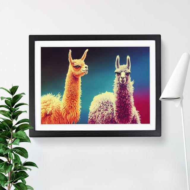 Epic Llamas - Single Picture Frame Print Latitude Vive Size: 25cm H x 34cm W x 2cm D, Frame Colour: Black on Productcaster.