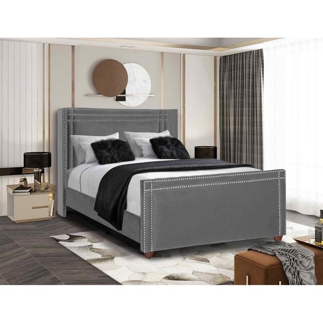 Cubica Bed King Plush Velvet Pink Envisage Trade Size: Double (4'6), Colour: Grey on Productcaster.