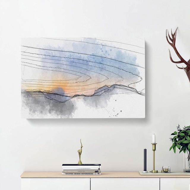 Mountain Range In Spain In Abstract - Wrapped Canvas Print East Urban Home Size: 35cm H x 50cm W x 3cm D on Productcaster.