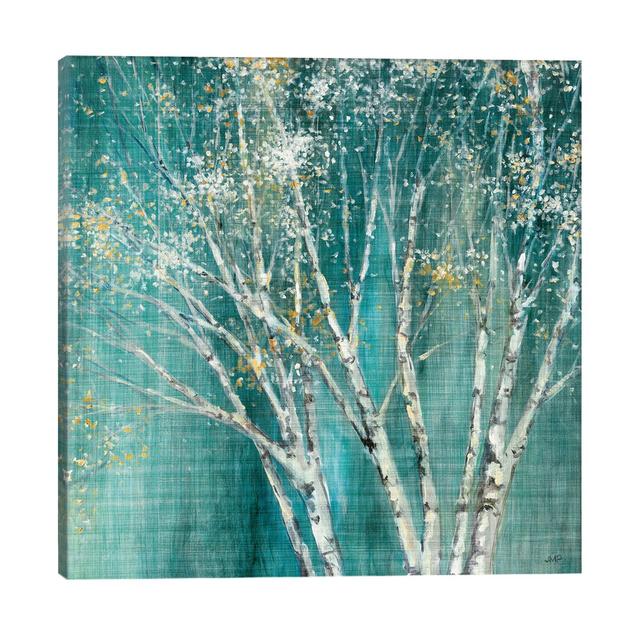 Blue Birch by Julia Purinton - Wrapped Canvas Painting Ebern Designs Size: 45.72cm H x 45.72cm W x 1.91cm D on Productcaster.