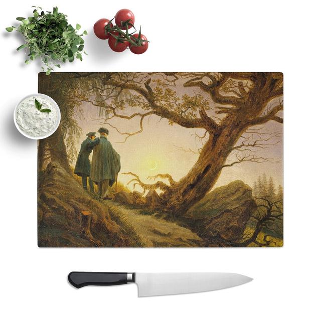 Contemplating the Moon by Caspar David Friedrich Chopping Board East Urban Home Size: 0.4cm H x 28.5cm W x 39cm L on Productcaster.