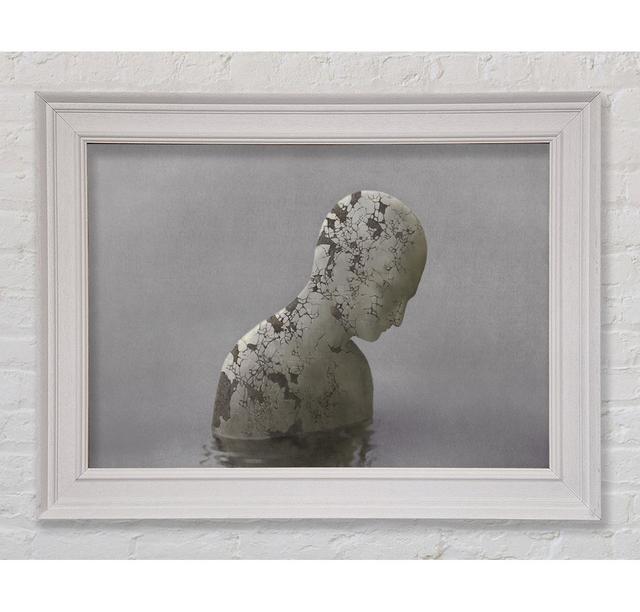 Eroded Statue in Water - Single Picture Frame Print Marlow Home Co. Size: 84.1cm H x 142.2cm W on Productcaster.