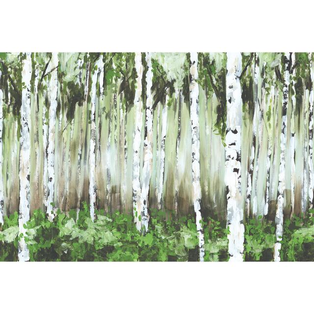 Painted Birch Trees - Wrapped Canvas Art Prints Alpen Home Size: 51cm H x 76cm W x 3.8cm D on Productcaster.