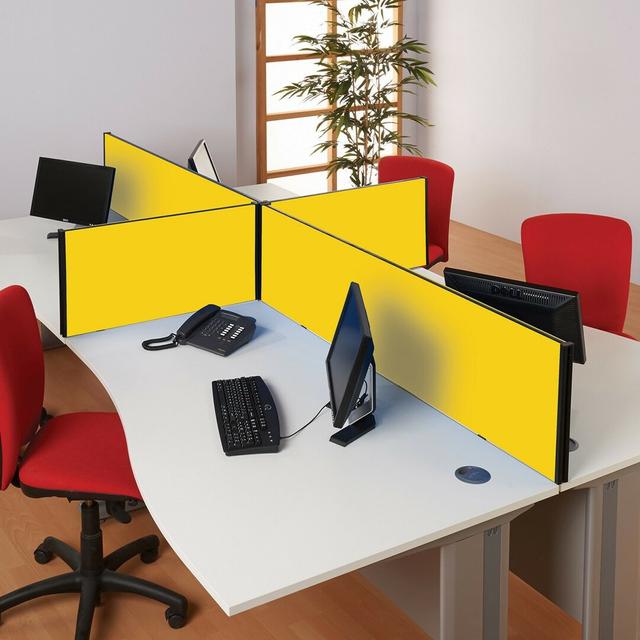 Desk Privacy Panel Symple Stuff Size: 40cm H x 100cm W x 3cm D, Colour: Yellow on Productcaster.