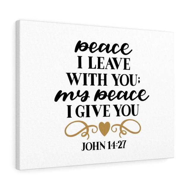 My Peace John 14:27 - Wrapped Canvas Typography Blue Elephant Size: 46cm H x 61cm W on Productcaster.