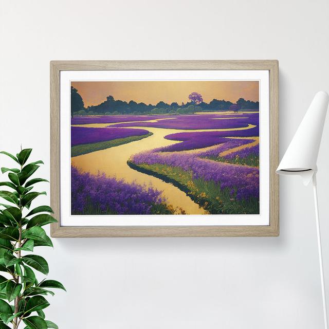 Tranquil Bluebell Field - Picture Frame Graphic Art Lily Manor Size: 46cm H x 64cm W x 2cm D, Frame Colour: Oak Framed on Productcaster.