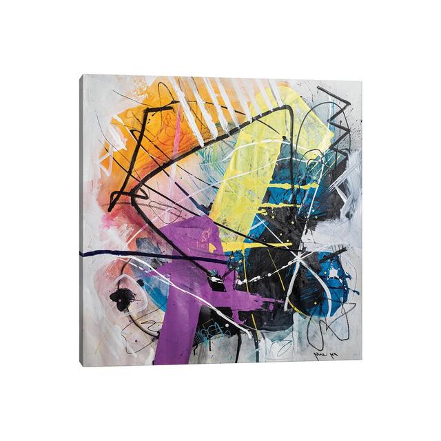 Clash by Yossef Ben-Sason - Painting Print on Canvas Ebern Designs Format: Wrapped Canvas, Size: 93.98cm H x 93.98cm W x 1.91cm D on Productcaster.