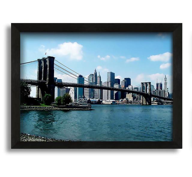 Nyc Brooklyn Blue - Picture Frame Photograph on Canvas Ebern Designs Size: 42cm H x 60cm W x 10cm D on Productcaster.