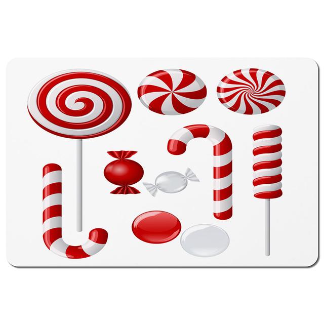 Different Red And White Candies Designer Placemat Set (Set of 6) The Seasonal Aisle on Productcaster.