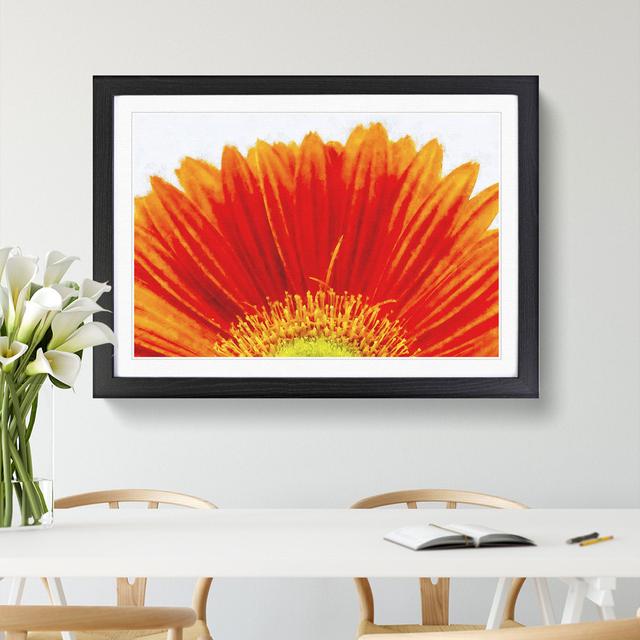 An Orange Gerbera - Single Picture Frame Painting on MDF East Urban Home Size: 62cm H x 87cm W x 2cm D, Format: Black on Productcaster.