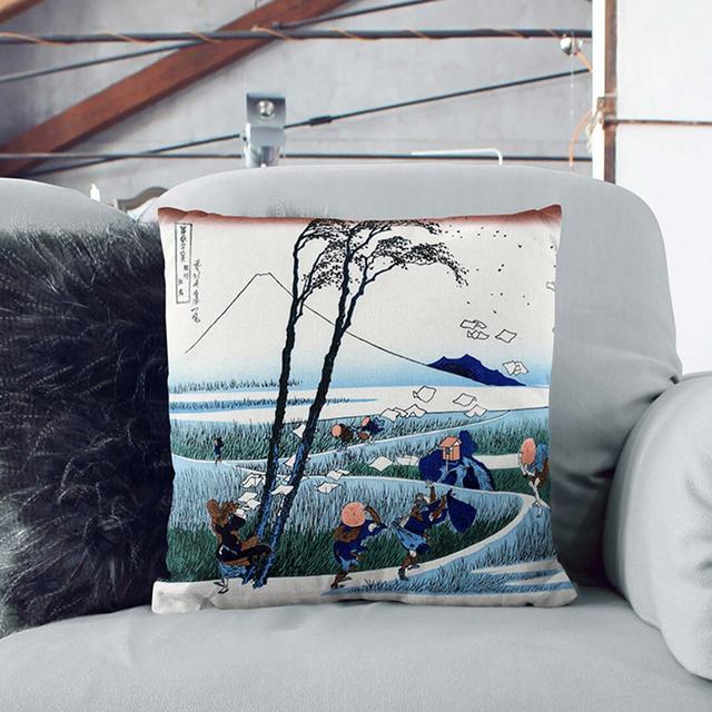 Ejiri in the Suruga Province by Katsushika Hokusai Cushion with Filling East Urban Home Backing Colour: Black, Size: 40cm H x 40cm W x 15cm D on Productcaster.