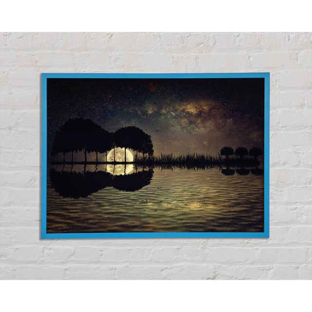 Guitar Tree Moonlight - Single Picture Frame Art Prints Highland Dunes Size: 42cm H x 59.7cm W x 2cm D on Productcaster.