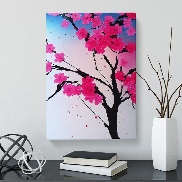 CAN-V0523-444X Cherry Blossom Tree Splatter Vol.2 - Wrapped Canvas Print Marlow Home Co. Size: 60cm H x 40cm W x 3cm D on Productcaster.